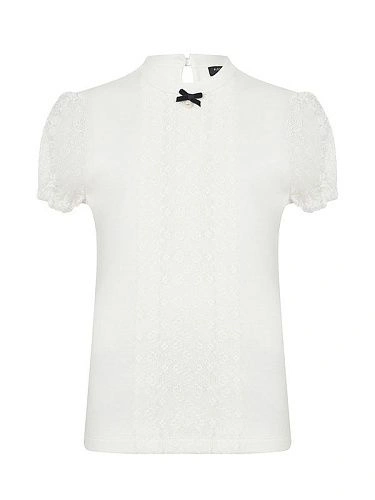 Alessandro Borelli Блузка трикотажная с кружевом по полочке Alessandro Borelli Блузка трикотажная с кружевом по полочке