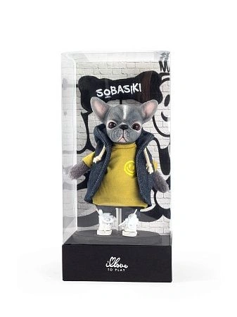 I LOVE TO PLAY Мягкая игрушка французский бульдог Грей