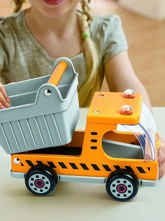 HAPE Деревянная игрушка машинка - грузовик &quot;Самосвал на стройке&quot;