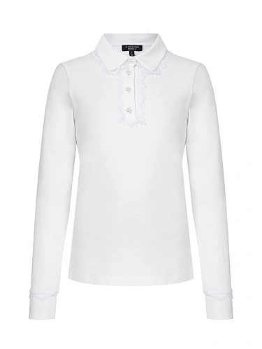 Alessandro Borelli Блузка трикотажная с кружевом по планке Alessandro Borelli Блузка трикотажная с кружевом по планке