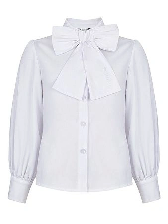 Alessandro Borelli Блузка из хлопка с объемным рукавом, съемный бант