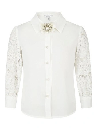 Alessandro Borelli Блузка с кружевными рукавами 3/4