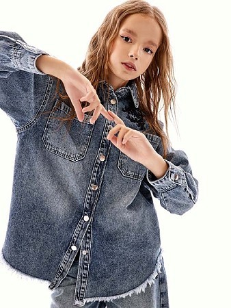 Alessandro Borelli Рубашка джинсовая для девочки