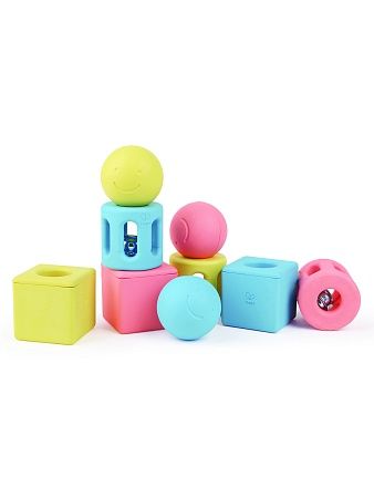 HAPE Игрушка для малышей конструктор - погремушка "Улыбка", 9 предметов