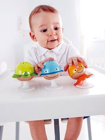 HAPE Игрушки для малышей набор погремушек "Морские друзья", 3 предмета