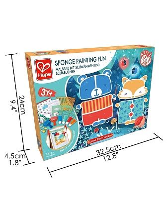 HAPE Развивающий детский игровой набор для рисования губкой и валиками по трафаретам